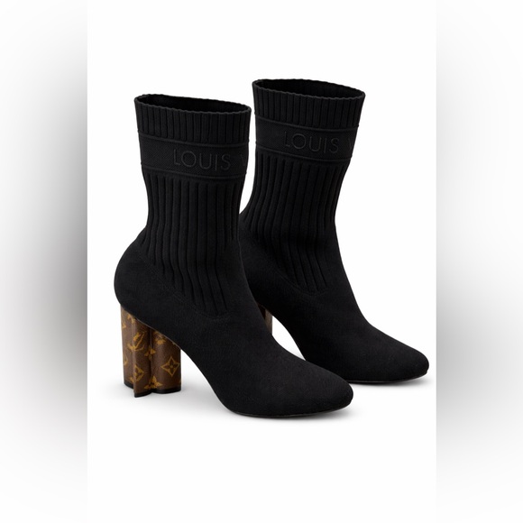 Louis Vuitton Shoes - Louis Vuitton Silhouette Monogram Heel Sock Boots
Size 40